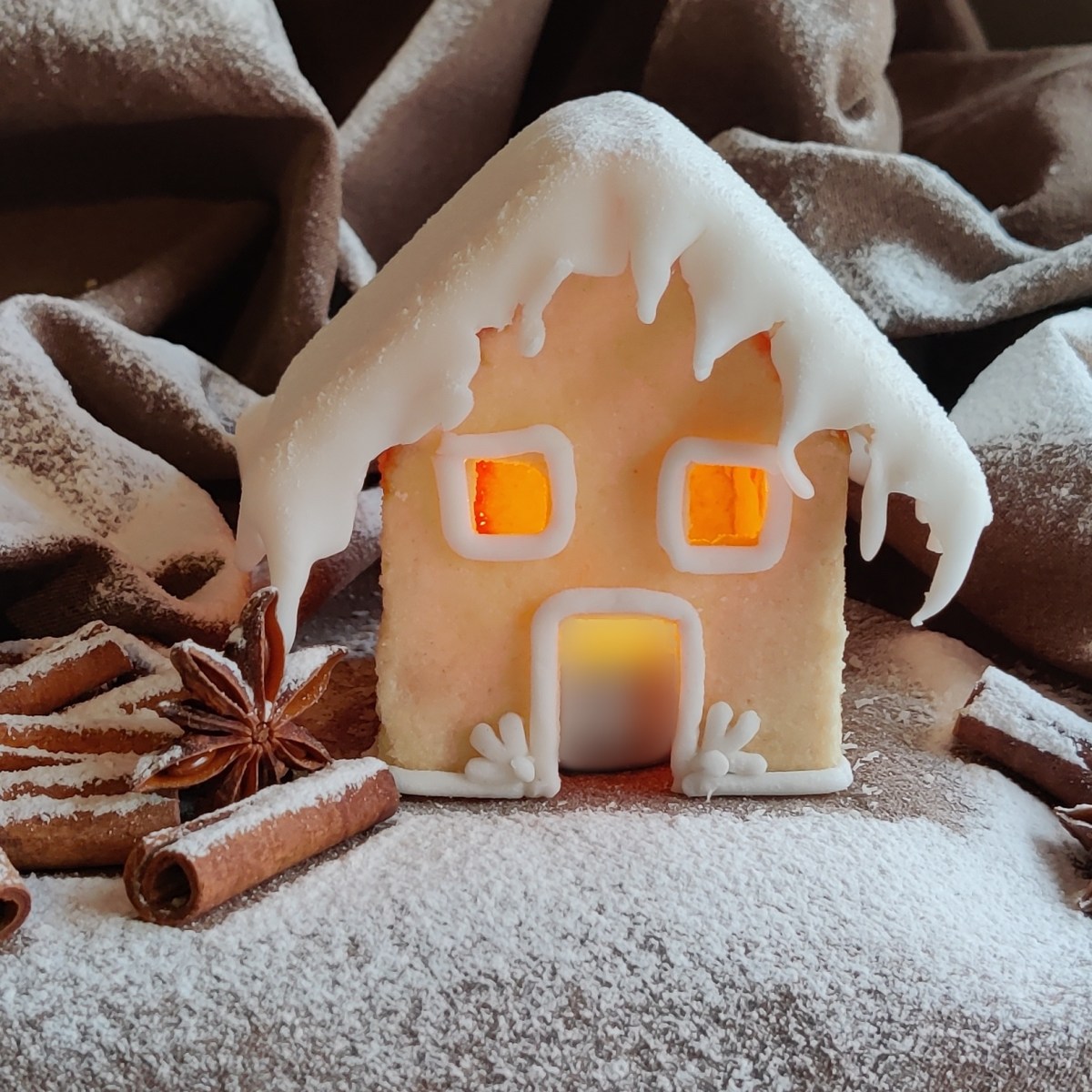 Centrotavola natalizio: le casette stampate su pasta frolla&nbsp;cotta!