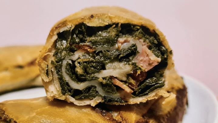 Torta salata di bietola, speck e provola&nbsp;affumicata