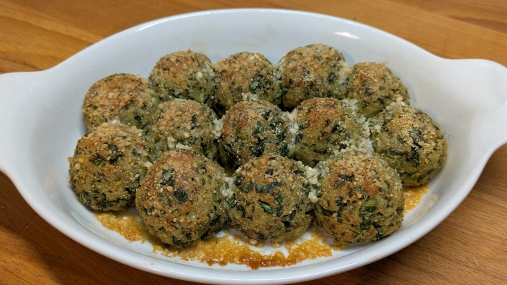 Polpette di pane e cicoria gratinate al&nbsp;forno
